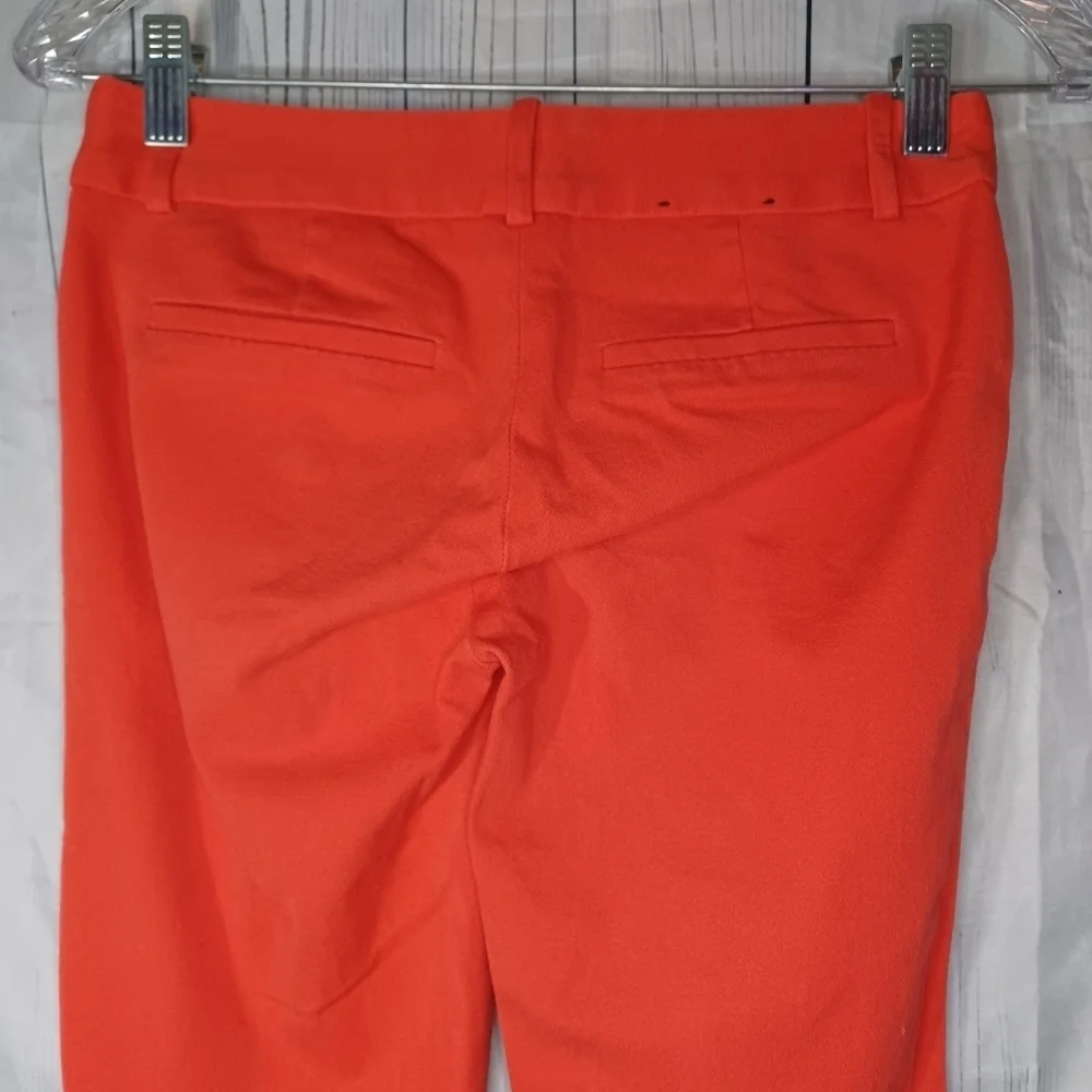 J. Crew Coral Red City Fit Stretch Ankle Cropped Classic Preppy Pants